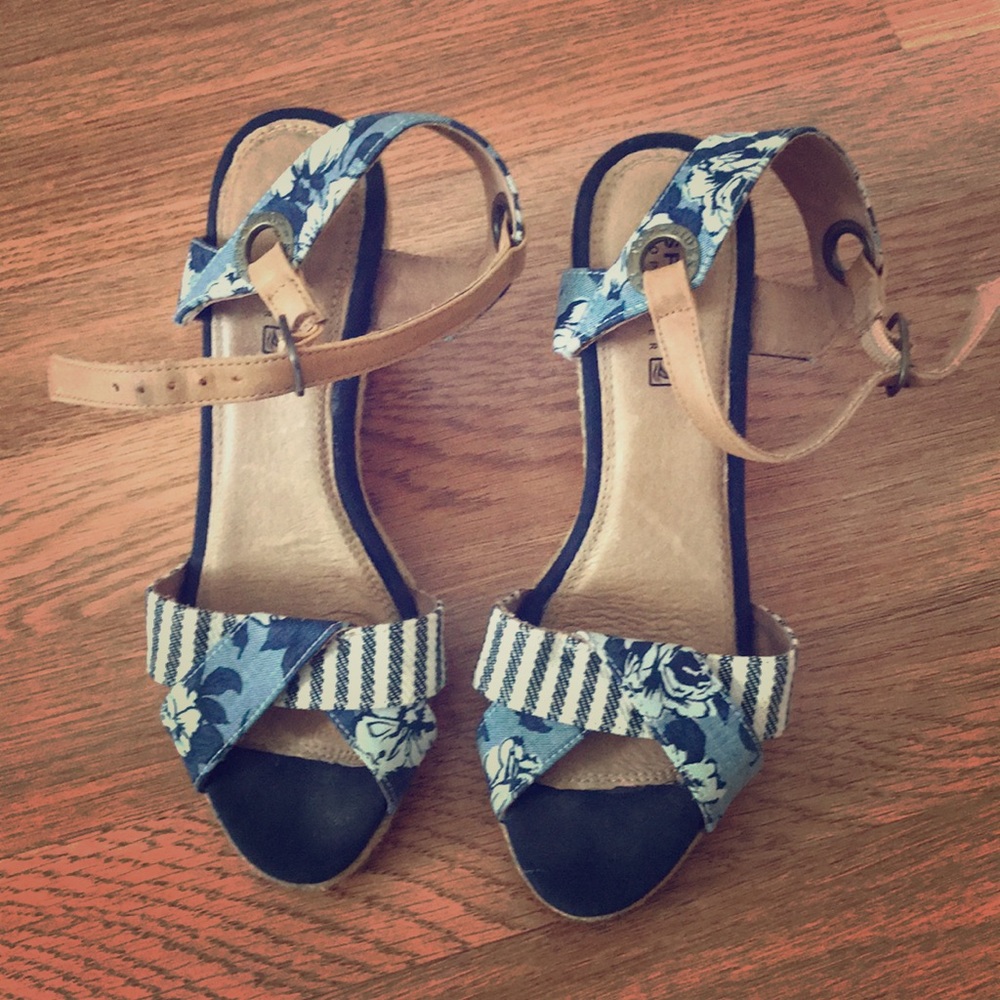 Leather/fabric Platform sandal